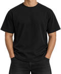 Playera Essential Regular Negra 200 GSM 100% Algoddón