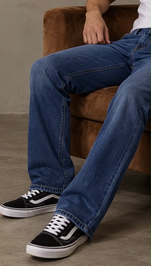 910 - Pantalón Corte Recto Azul Índigo