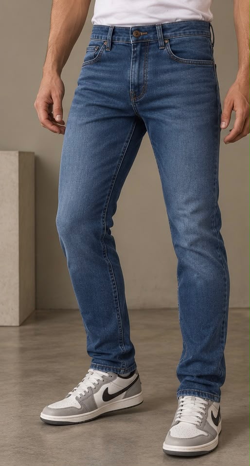 913 - Pantalón Corte Slim Azul Claro