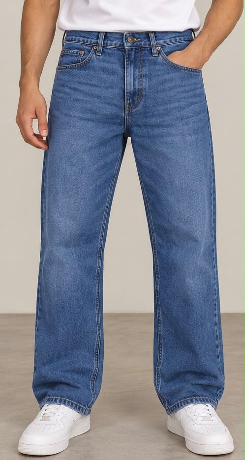 911 - Pantalón Corte Recto Azul Claro