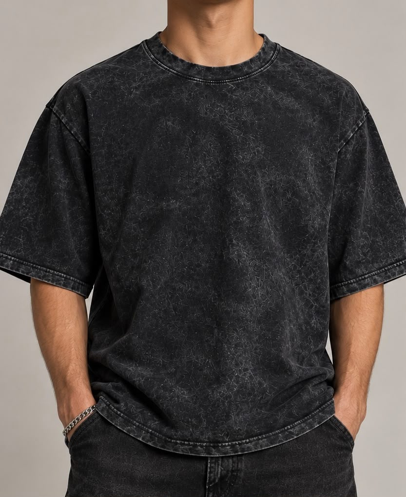 Playera Oversize Acid Wash 200 GSM | 100% Algodón | Premium