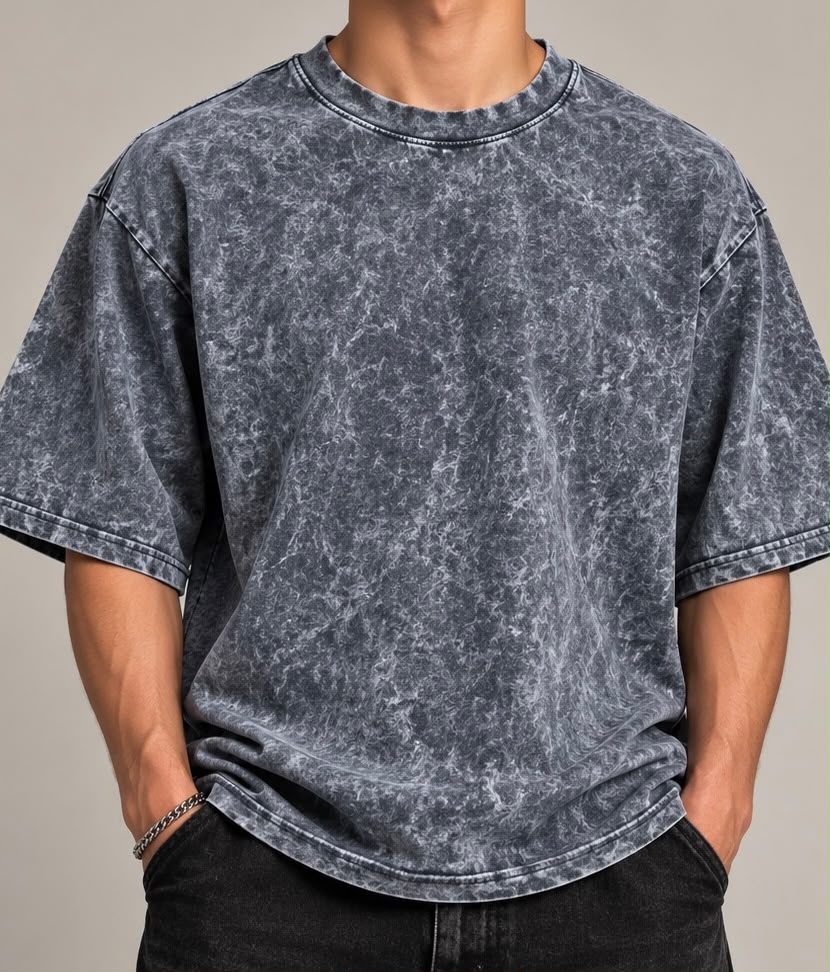 Playera Oversize Acid Wash 200 GSM | 100% Algodón | Premium