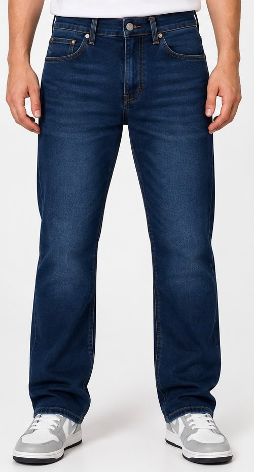 903 - Pantalón Corte Recto Azul Oscuro Índigo