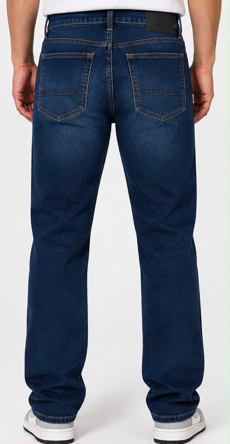 903 - Pantalón Corte Recto Azul Oscuro Índigo