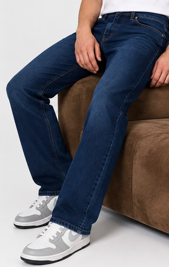 903 - Pantalón Corte Recto Azul Oscuro Índigo